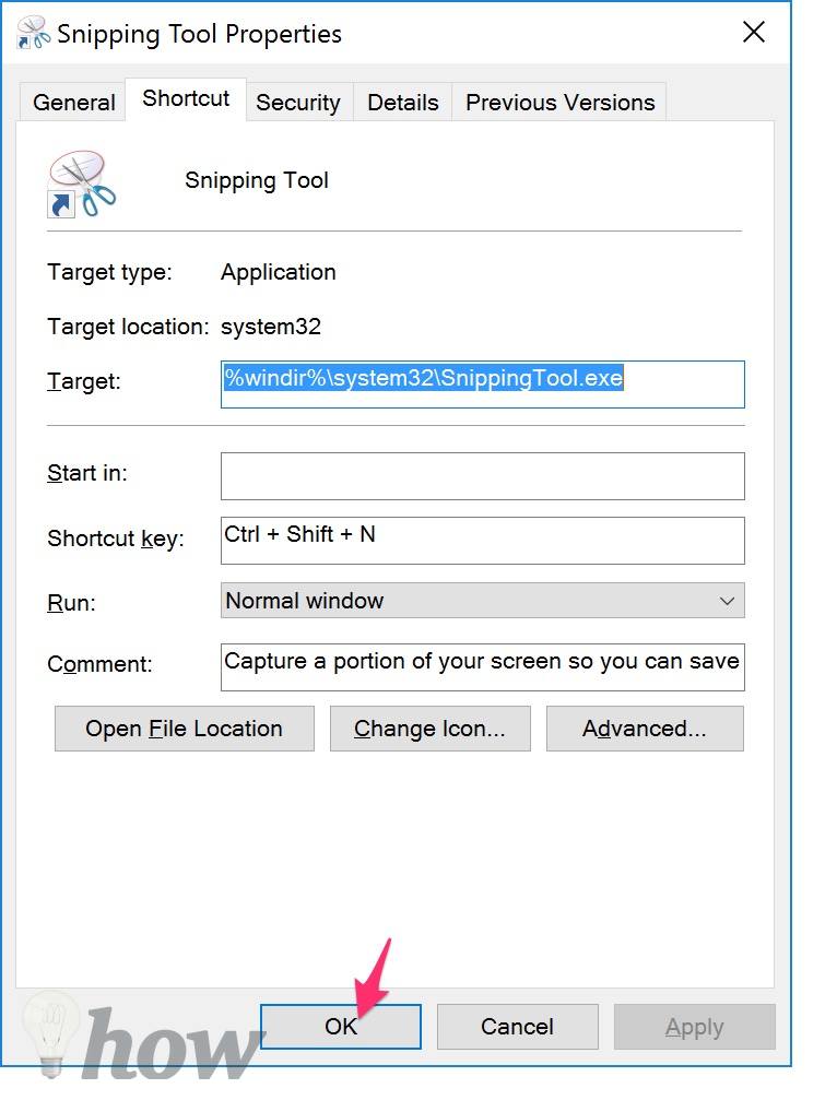 shortcut for snipping tool